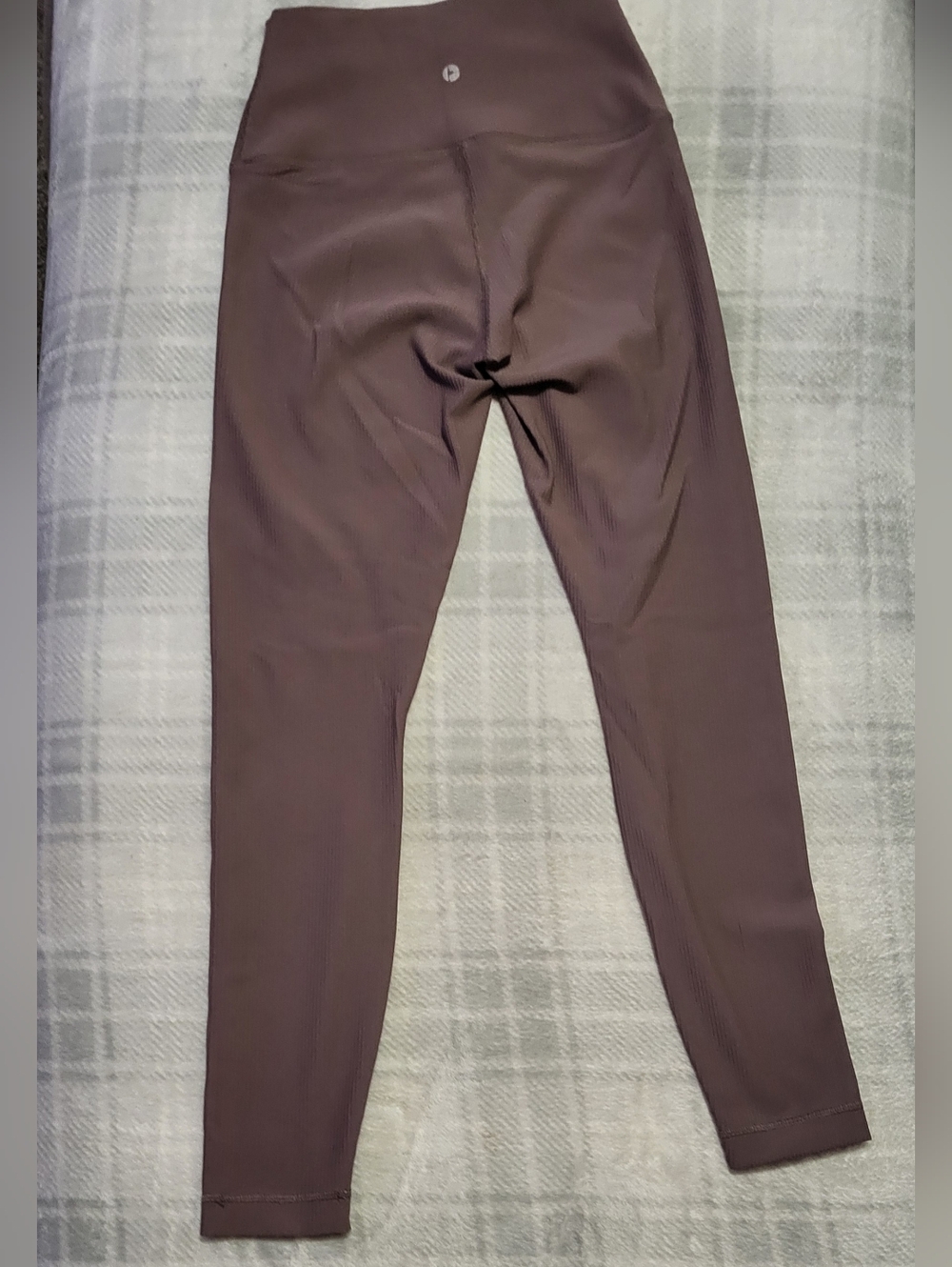 90° By Reflex Women's Ribbed Capri Leggings in Taupe Brown Size Small
